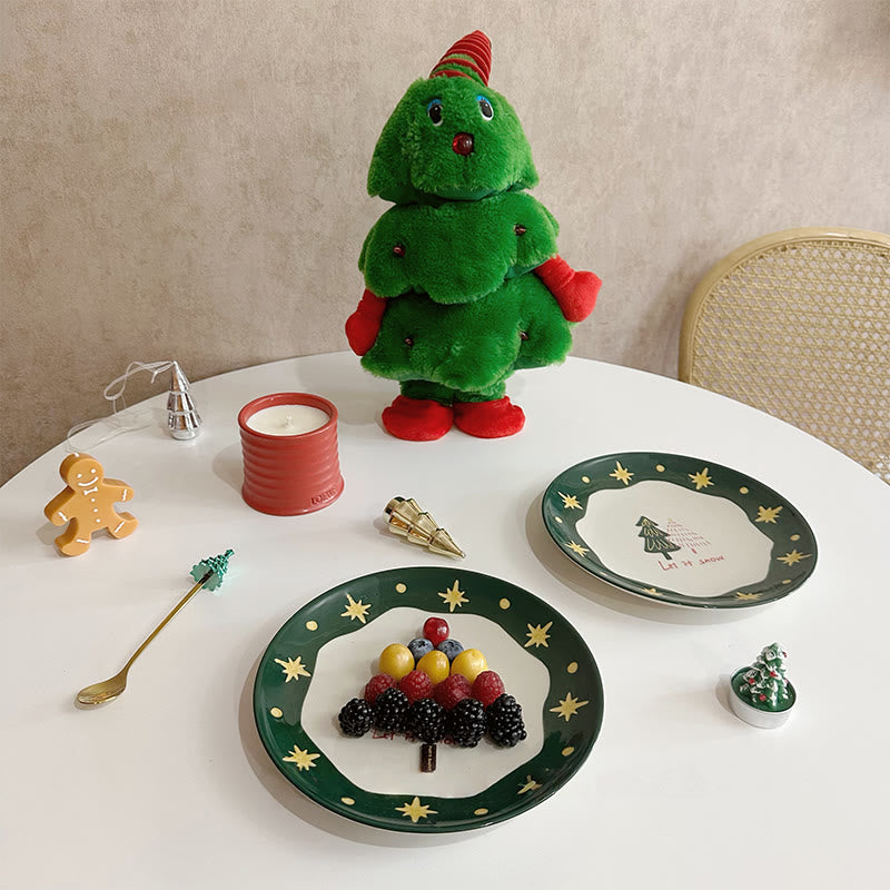 Round Ceramic Decorative Plate With Star Pattern - image 9