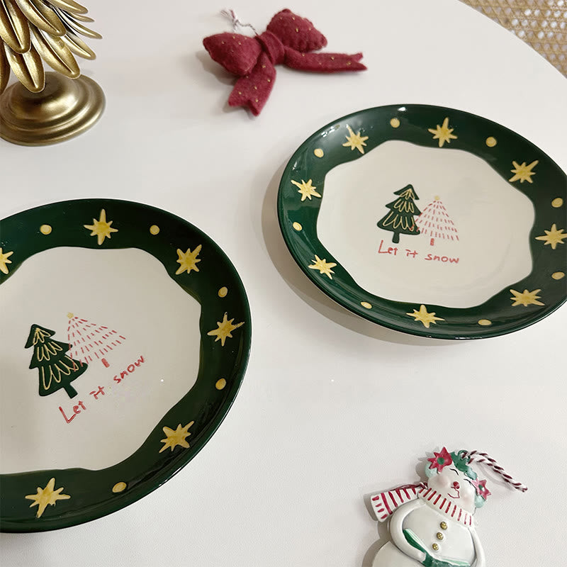 Round Ceramic Decorative Plate With Star Pattern - image 7