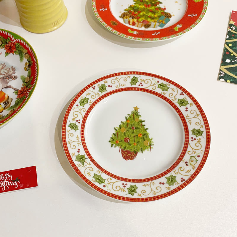 Christmas Tree Decorative Wreath Plate - image 1
