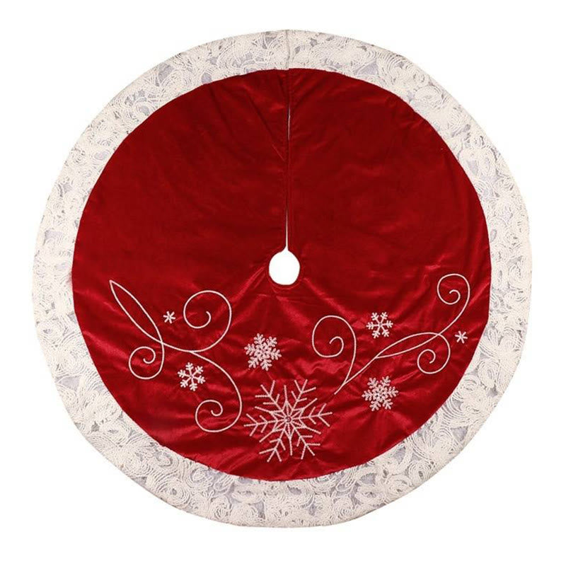 Velvet Snowflake Christmas Tree Skirt - image 9
