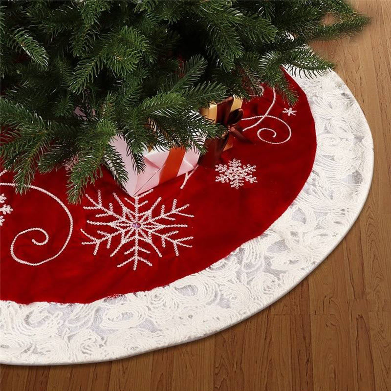 Velvet Snowflake Christmas Tree Skirt - image 5