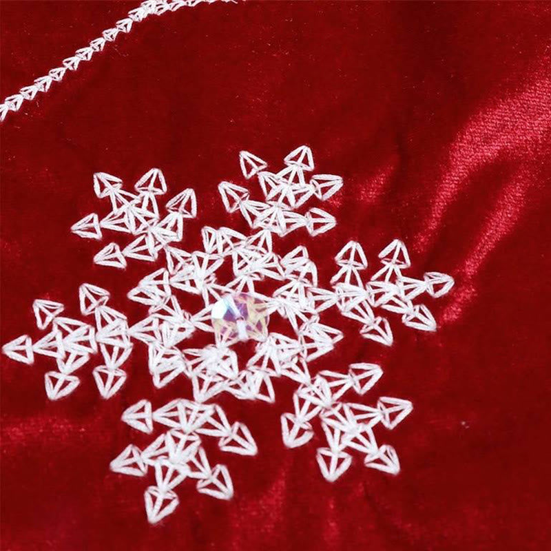 Velvet Snowflake Christmas Tree Skirt - image 6
