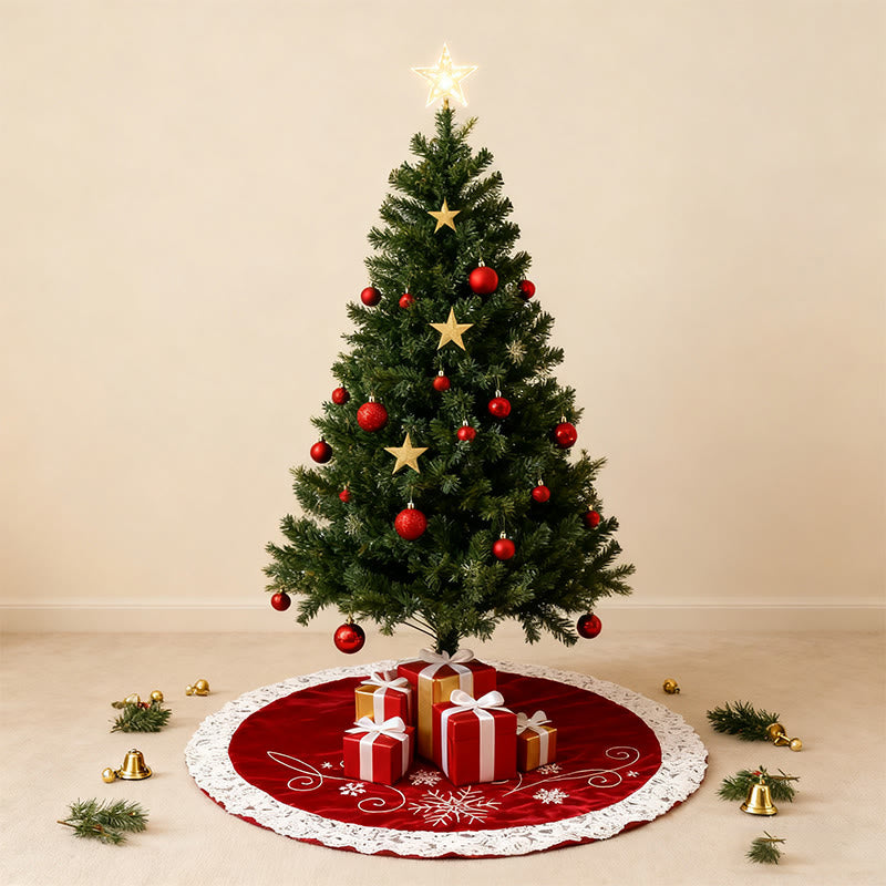 Velvet Snowflake Christmas Tree Skirt - image 3