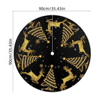 Elegant Golden Glitter Printed Christmas Tree Skirt - image 5
