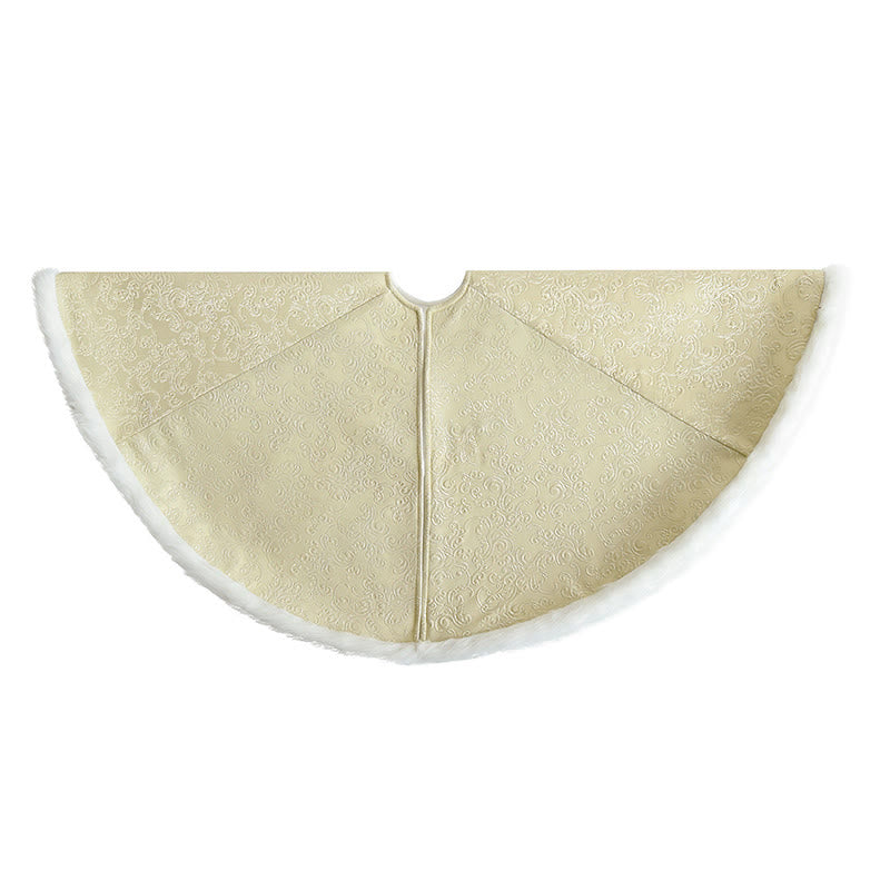 Golden Decorative 3d Embossed Christmas Tree Skirt - image 8