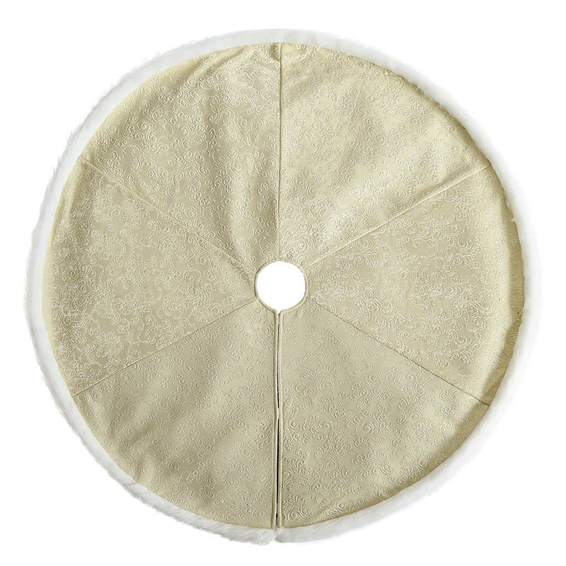Golden Decorative 3d Embossed Christmas Tree Skirt - image 7