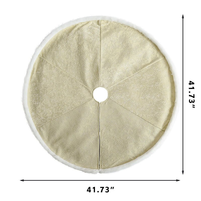 Golden Decorative 3d Embossed Christmas Tree Skirt - image 9