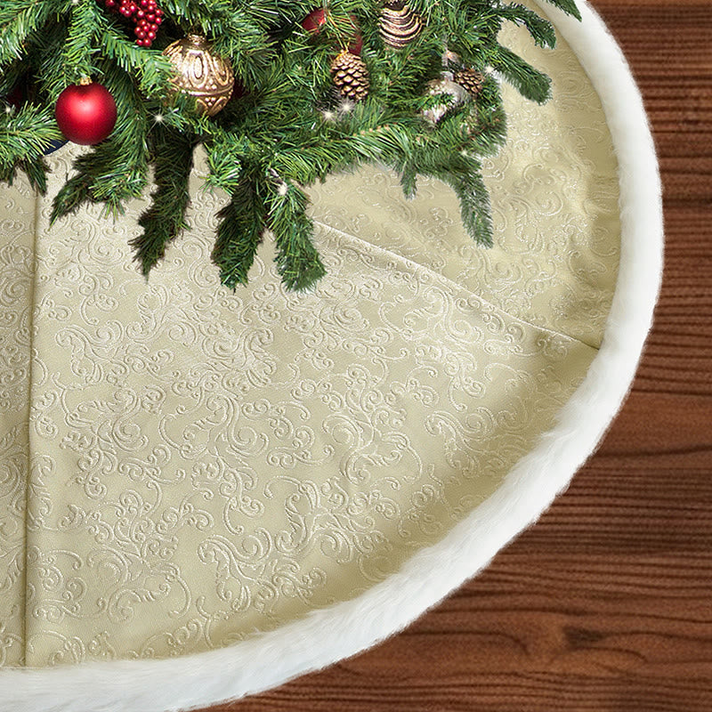 Golden Decorative 3d Embossed Christmas Tree Skirt - image 4