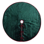 Elegant Green Velvet Pleated Christmas Tree Skirt - image 6