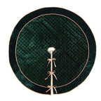 Green Velvet Quilted Christmas Tree Skirt - image 5