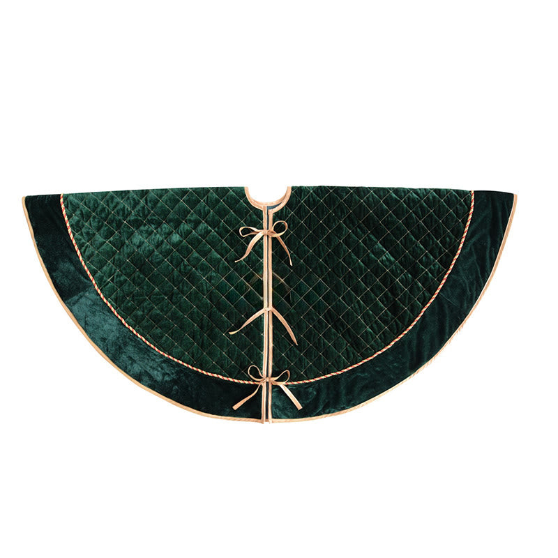 Green Velvet Quilted Christmas Tree Skirt - image 6