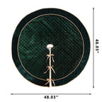 Green Velvet Quilted Christmas Tree Skirt - image 7