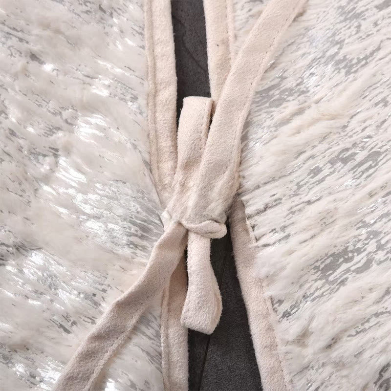 Velvet Patchwork Gold Foil Christmas Tree Skirt - image 7