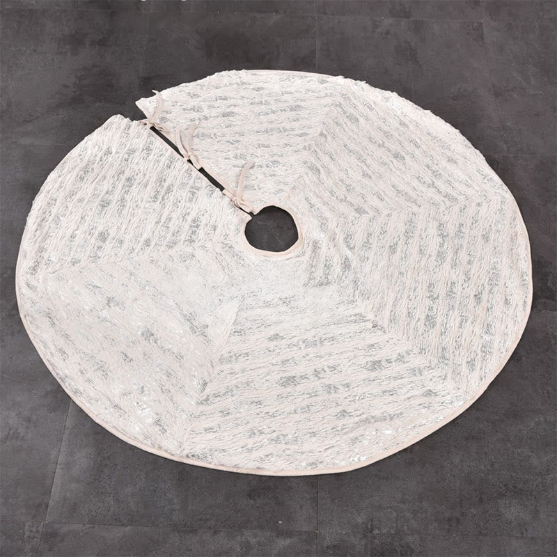 Velvet Patchwork Gold Foil Christmas Tree Skirt - image 4