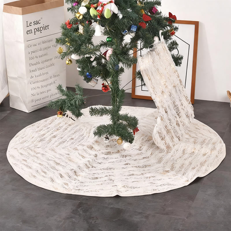 Velvet Patchwork Gold Foil Christmas Tree Skirt - image 3