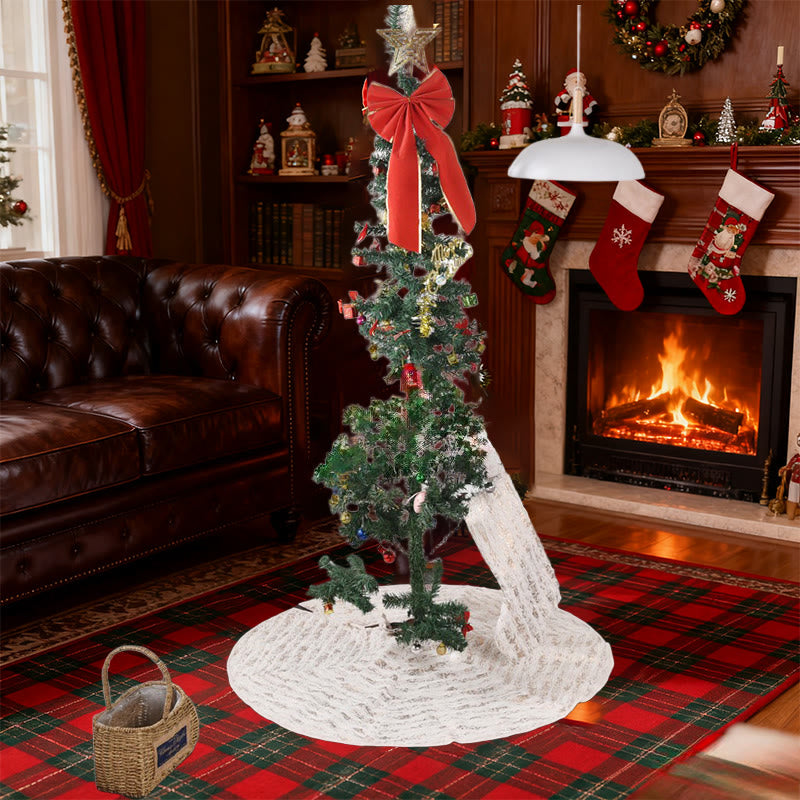 Velvet Patchwork Gold Foil Christmas Tree Skirt - image 1