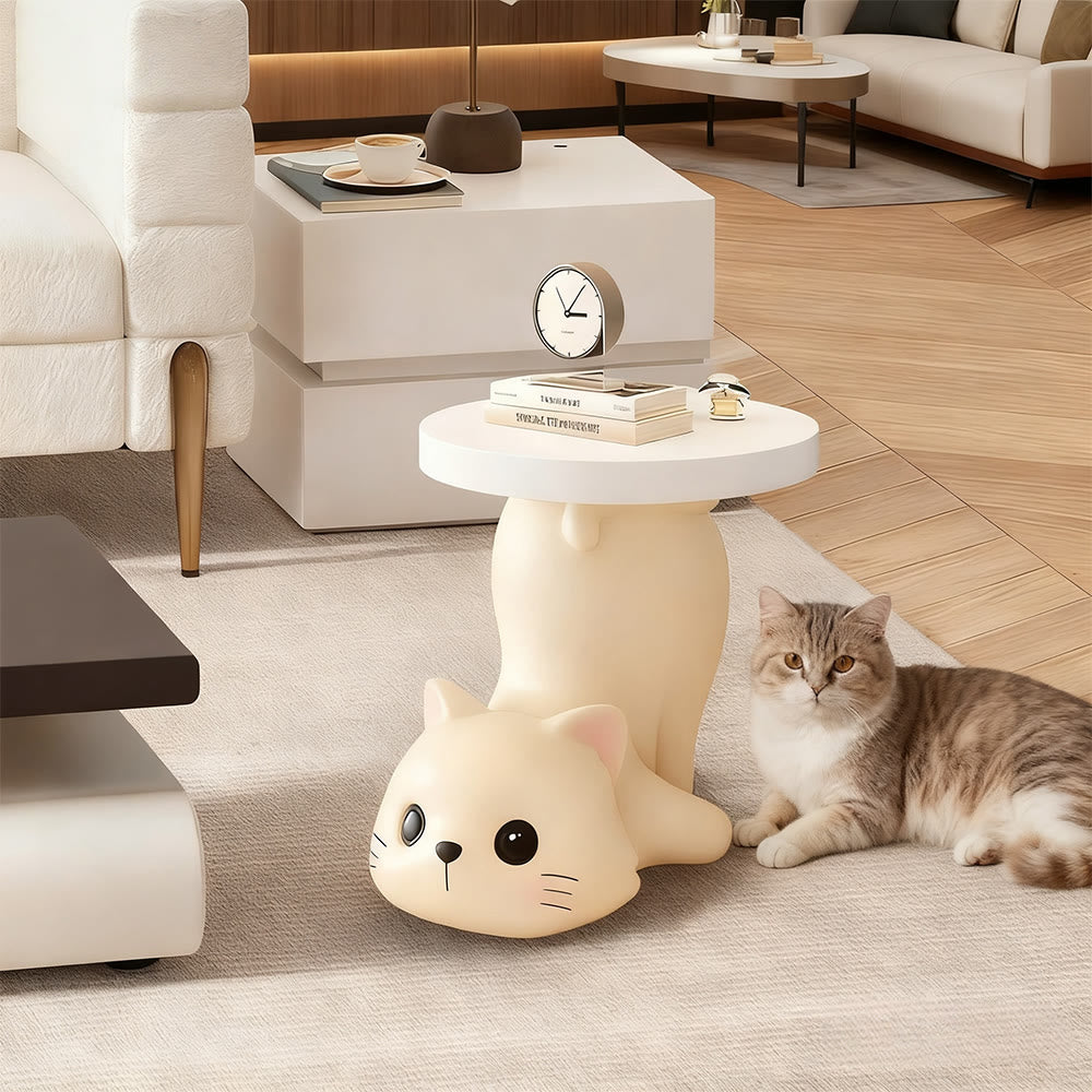 White Cat Chic Side Table - Beige - image 1