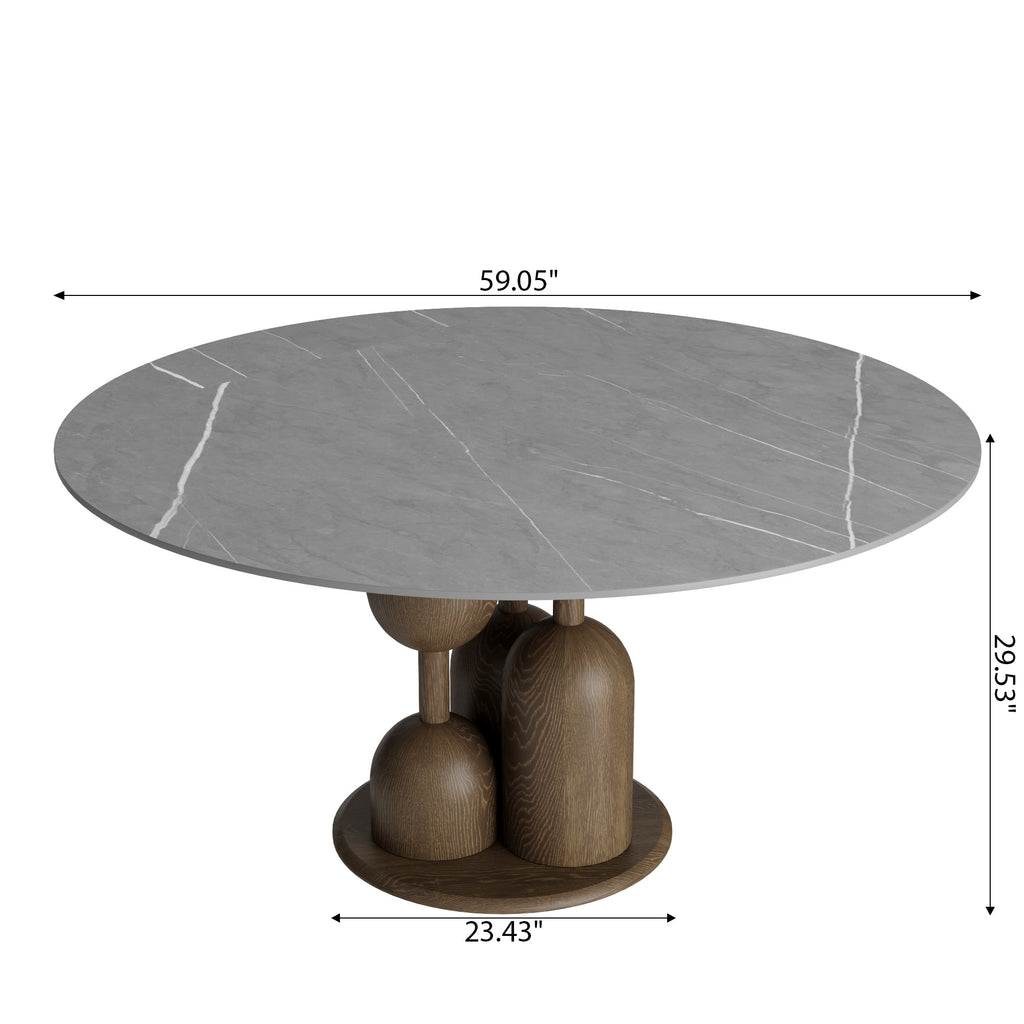 Goblet-shaped Base Round Kitchen Table For 4/6/8 - image 13