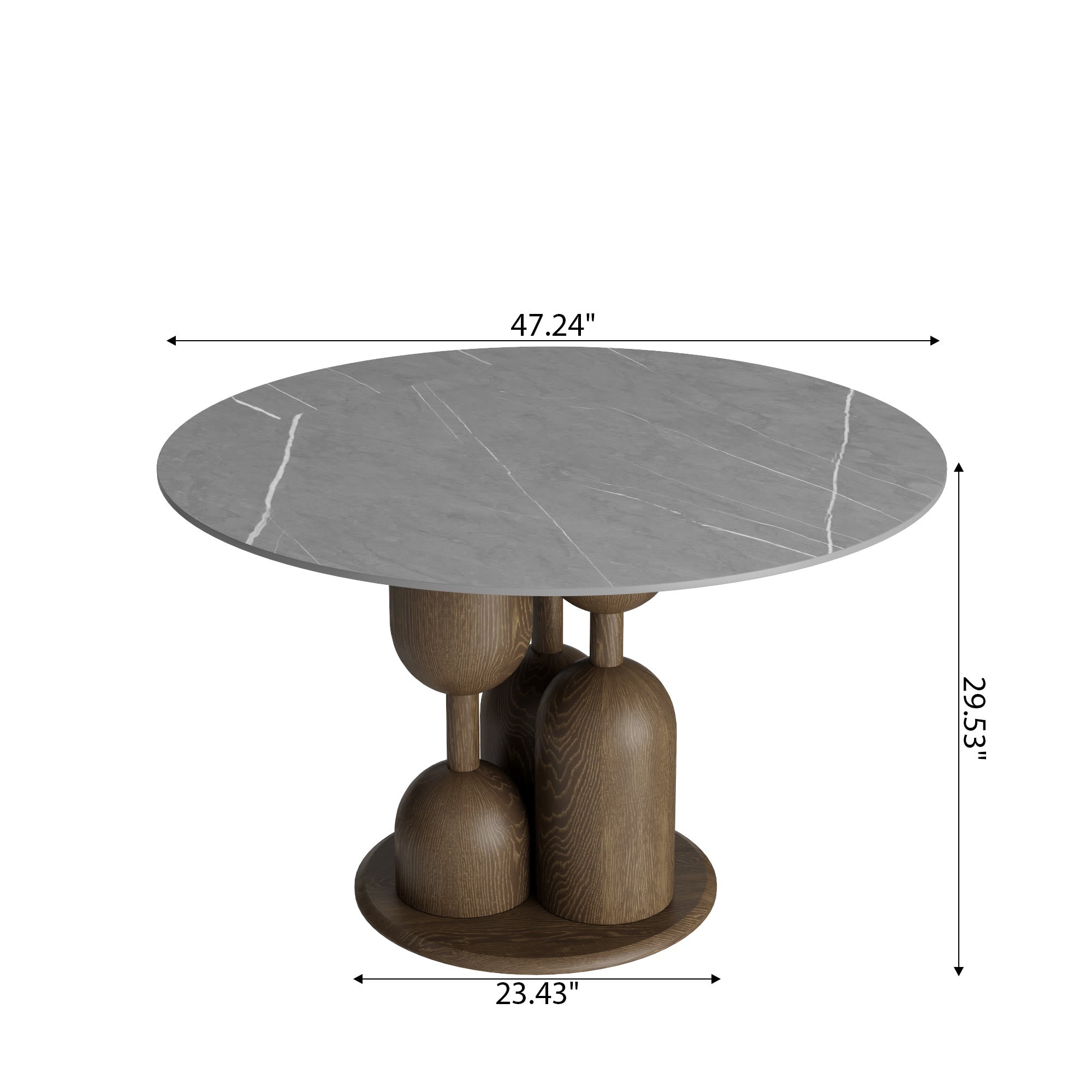 Goblet-shaped Base Round Kitchen Table For 4/6/8 - image 11