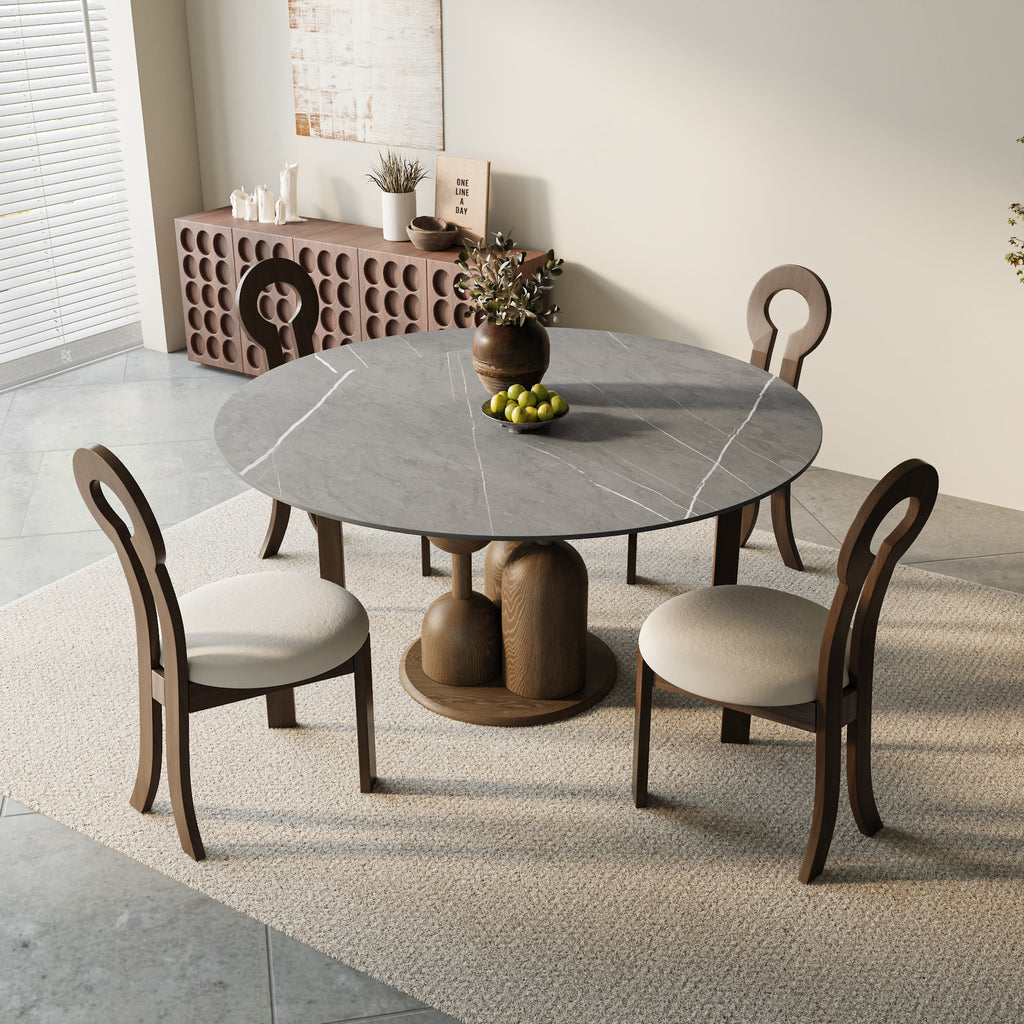 Goblet-shaped Base Round Kitchen Table For 4/6/8 - image 2