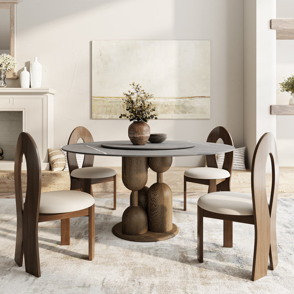 Goblet-shaped Base Round Kitchen Table For 4/6/8 - image 4