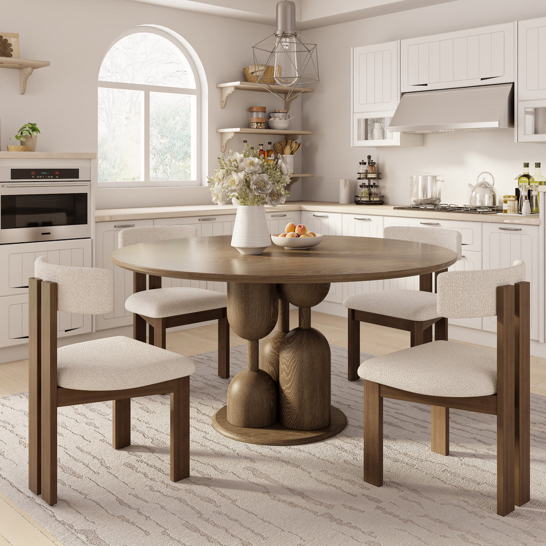 Goblet-shaped Base Round Kitchen Table For 4/6/8 - image 1