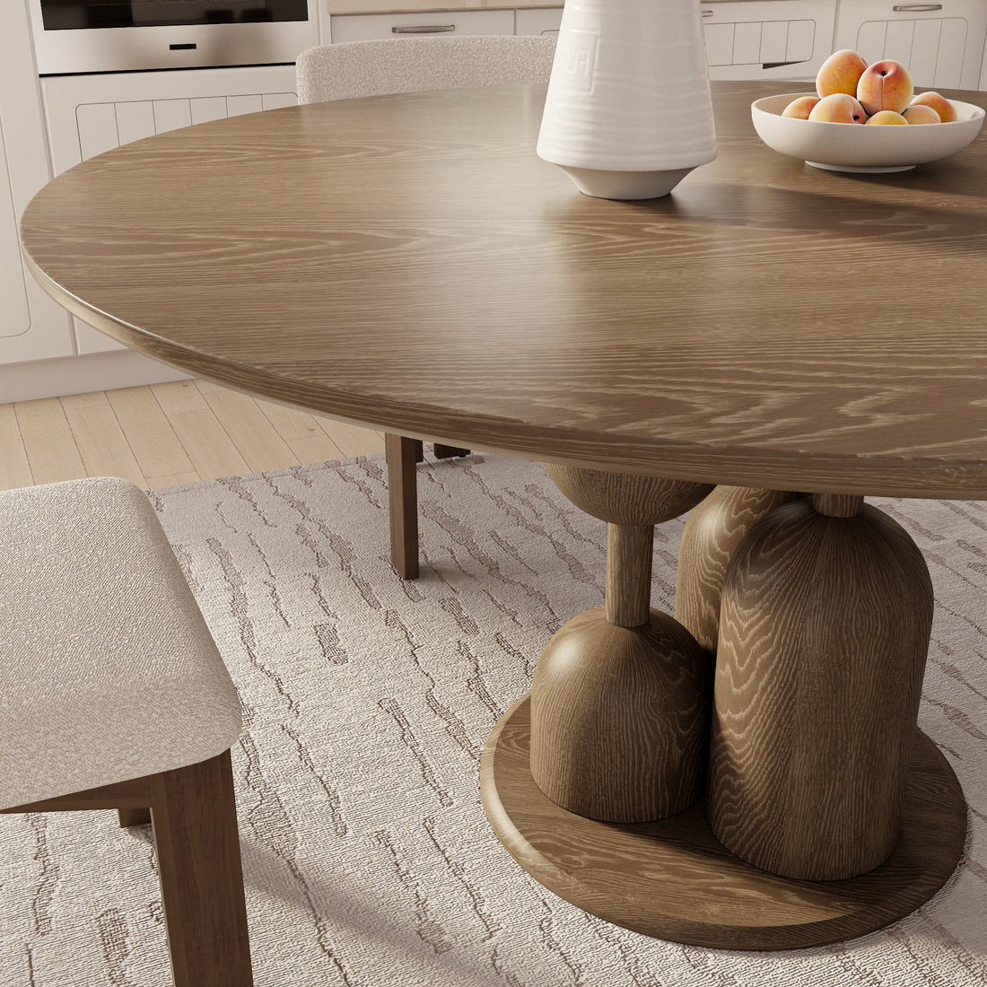 Goblet-shaped Base Round Kitchen Table For 4/6/8 - image 3