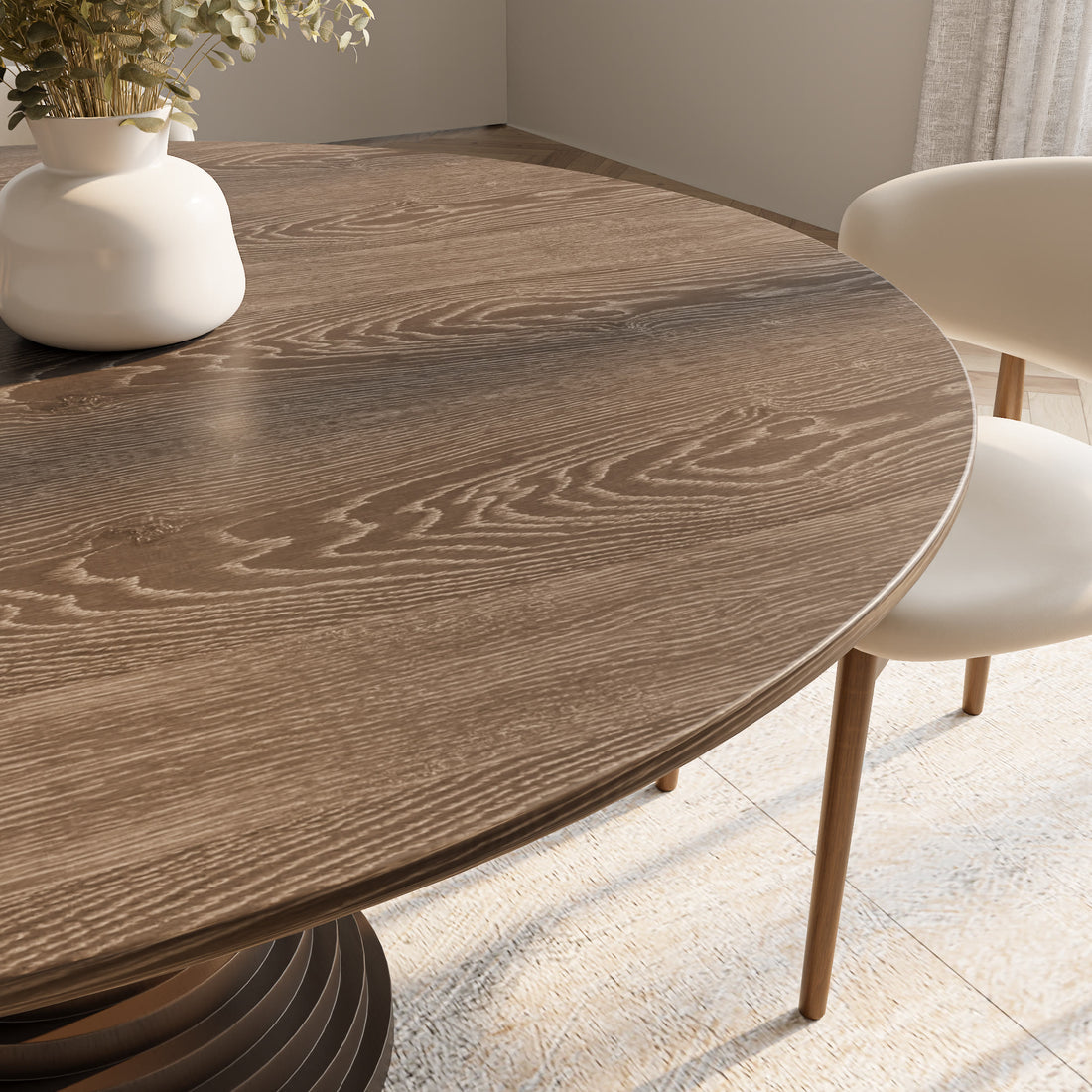 Multi-layered Hourglass-shaped Base Dining Table For 4-8 Seats - image 4