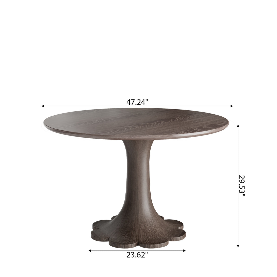 Dark Walnut-colored Floral-shape Dining Table For 4-8 Seats - image 10
