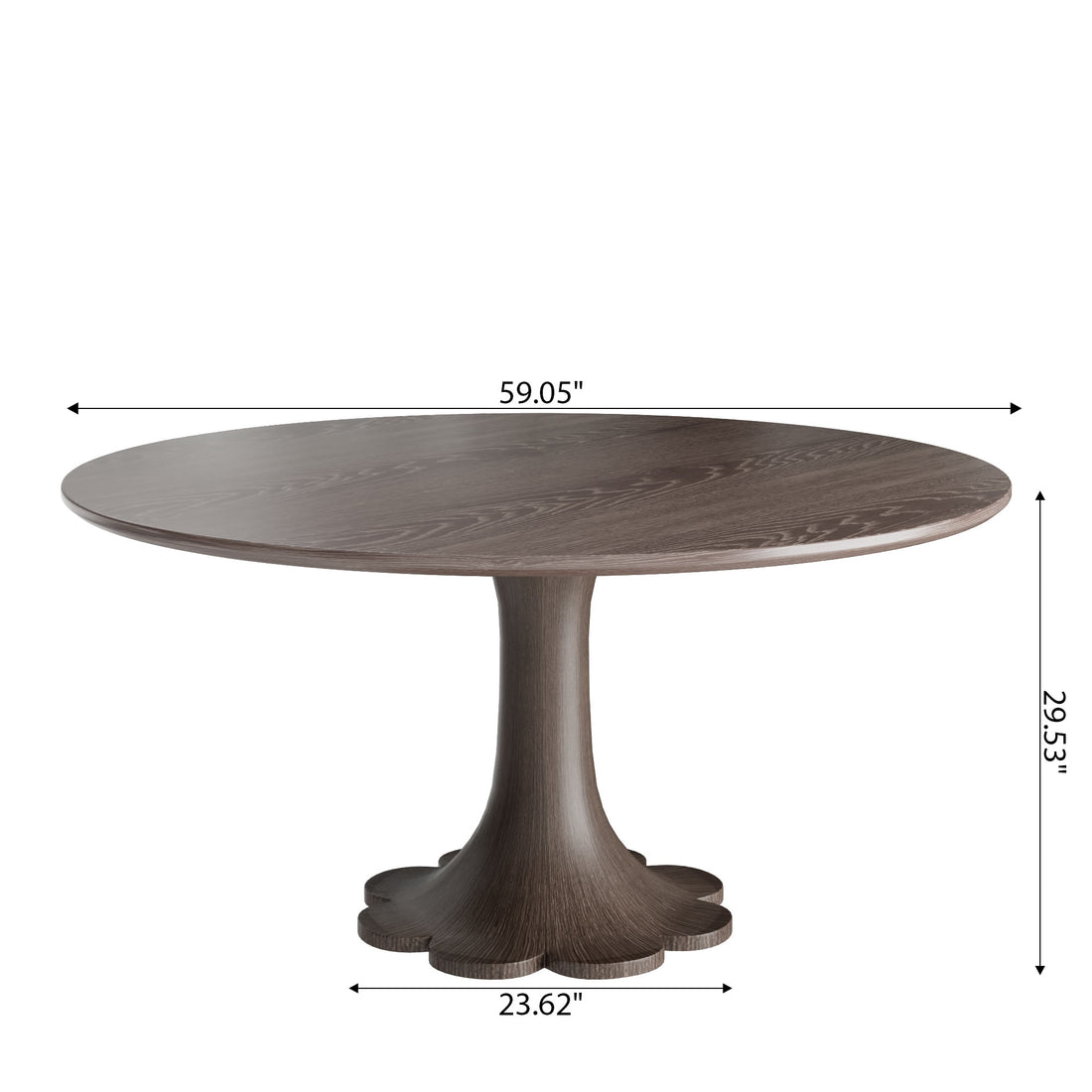 Dark Walnut-colored Floral-shape Dining Table For 4-8 Seats - image 12