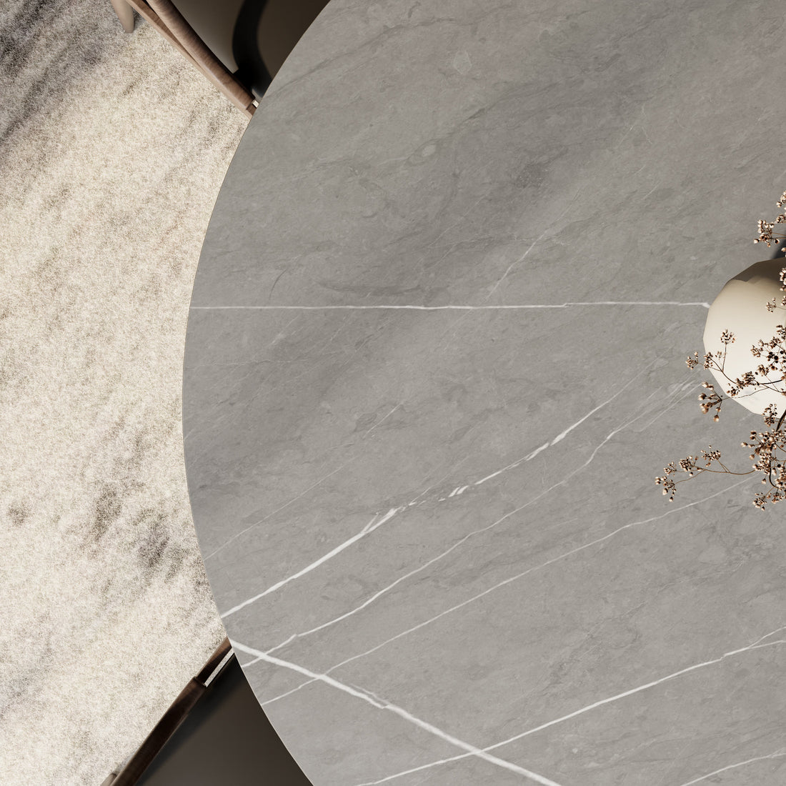 Dark Walnut-colored Floral-shape Dining Table For 4-8 Seats - image 6