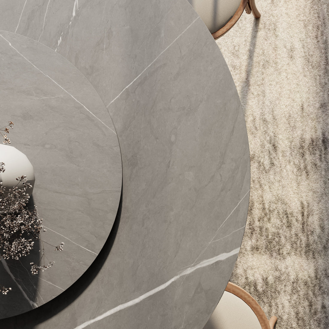 Dark Walnut-colored Floral-shape Dining Table For 4-8 Seats - image 9