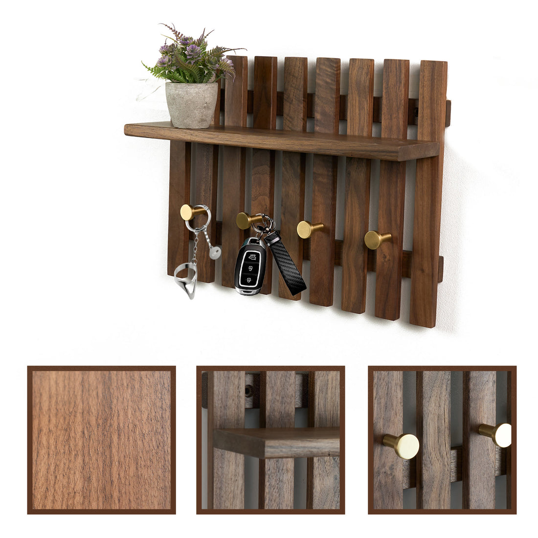 Premium Black Walnut Organization Wall Hook - image 6