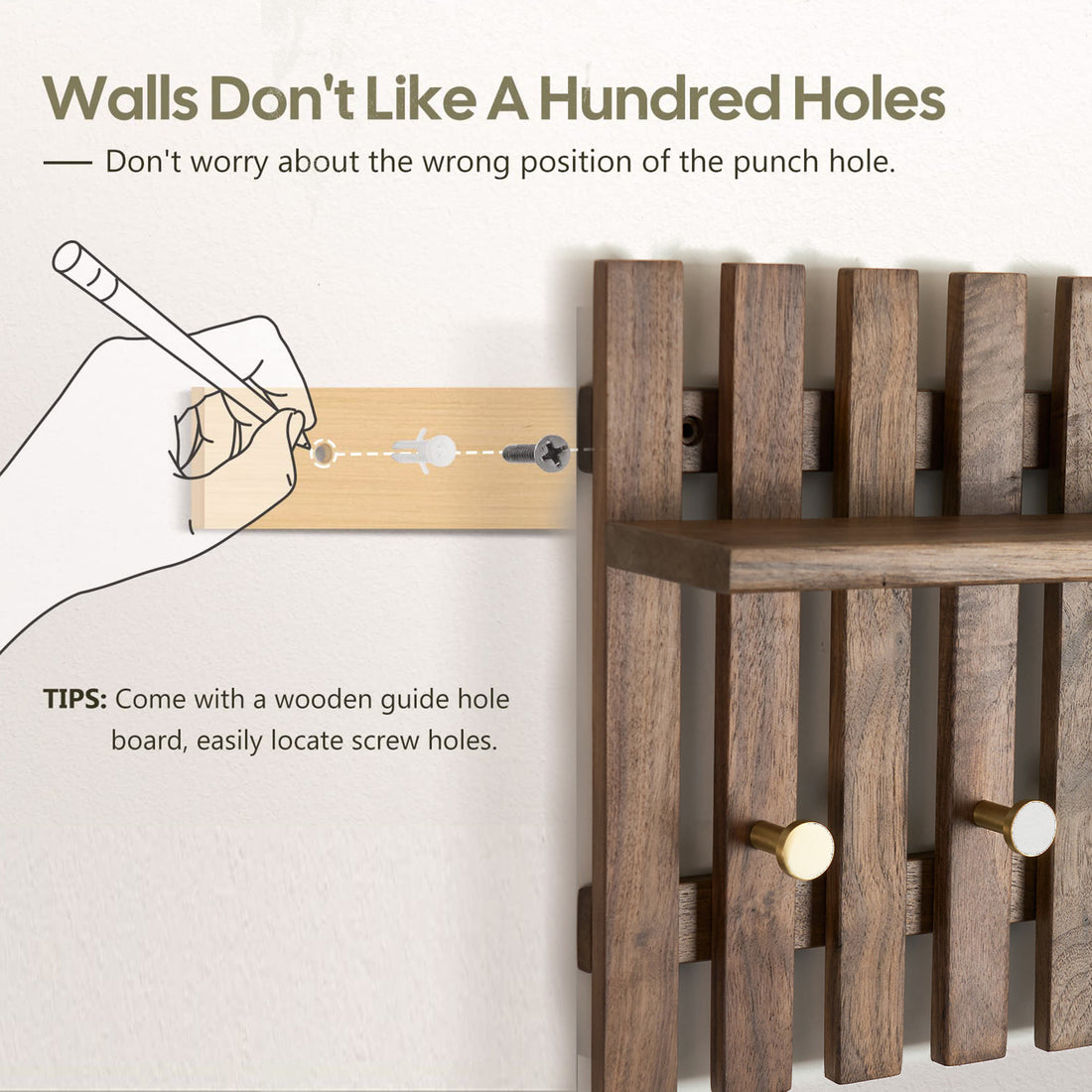 Premium Black Walnut Organization Wall Hook - image 8