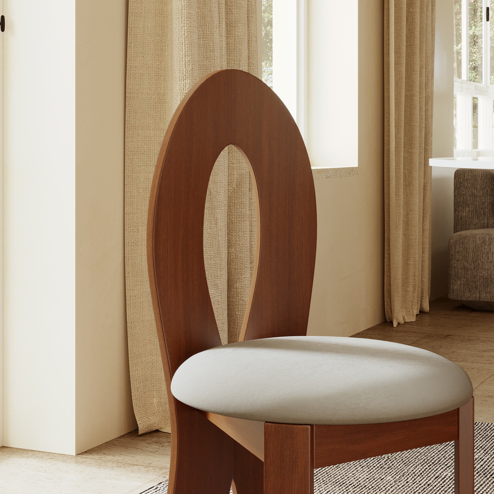 2x/4x/6x Hign-back Dining Chair With Velour Upholstery  - image 8