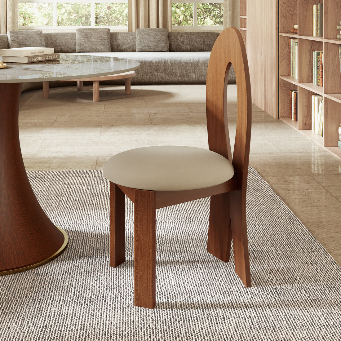 2x/4x/6x Hign-back Dining Chair With Velour Upholstery  - image 2