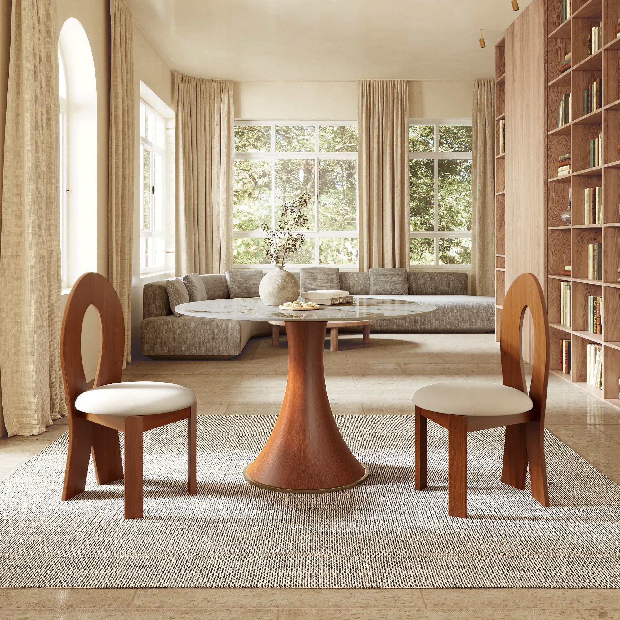 2x/4x/6x Hign-back Dining Chair With Velour Upholstery  - image 1