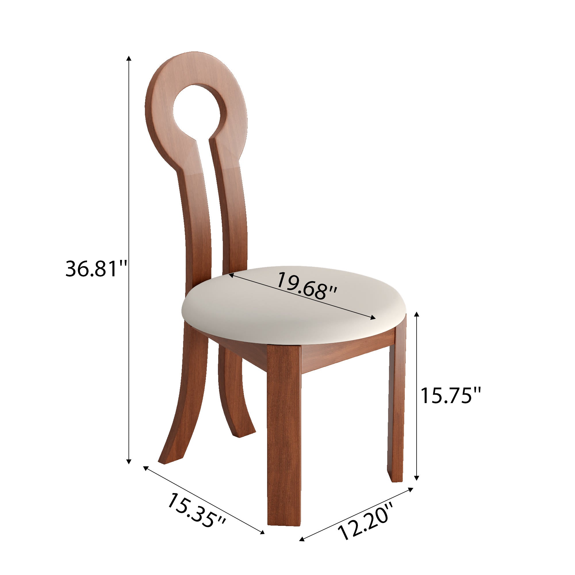 2x/4x/6x Key-shaped Solid Wood Dining Chairs - image 13