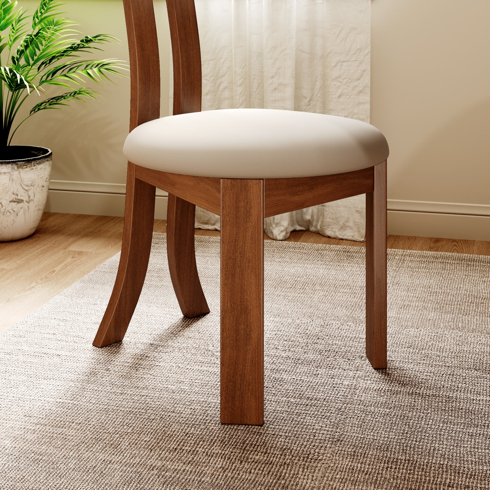 2x/4x/6x Key-shaped Solid Wood Dining Chairs - image 4