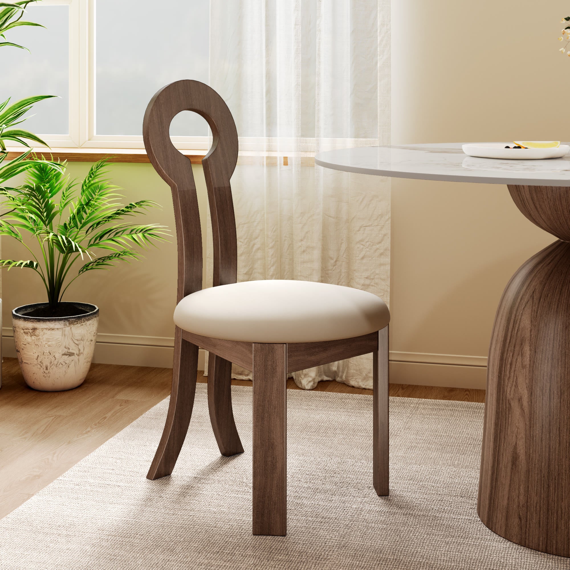 2x/4x/6x Key-shaped Solid Wood Dining Chairs - image 7