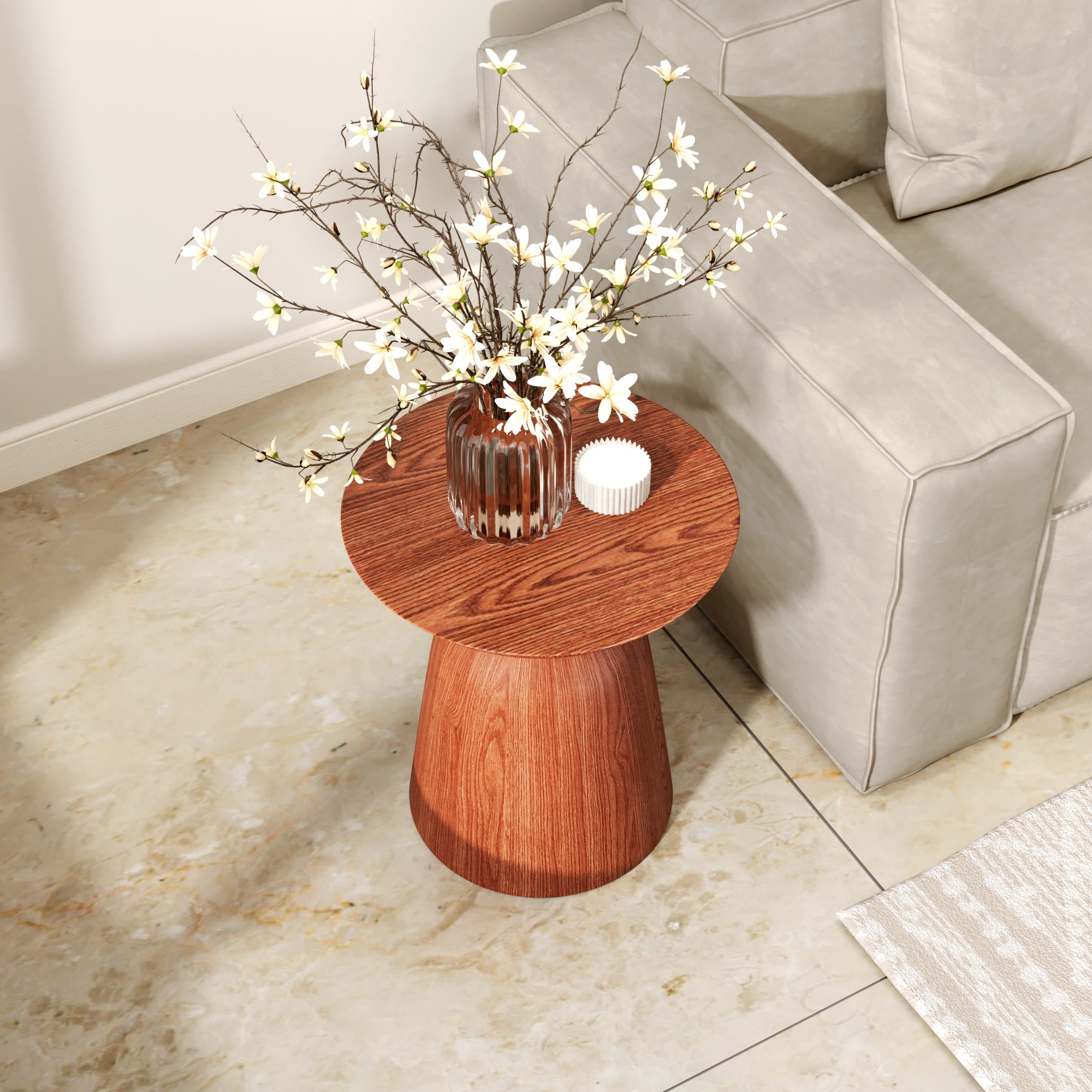 Round Hourglass-shaped Side Table - image 3