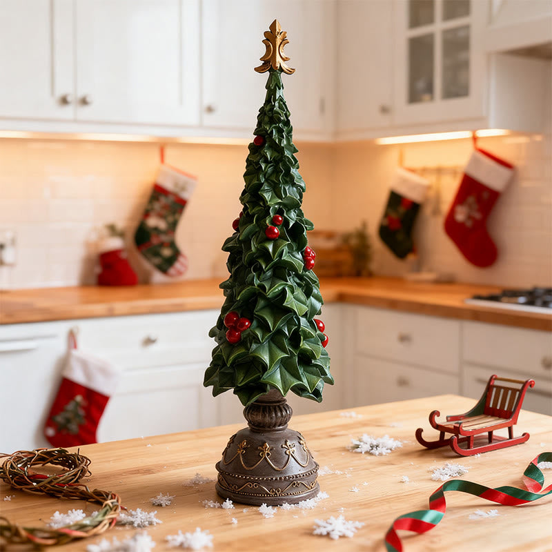 Vintage Christmas Tree Ornament With Aged Copper Base - image 1