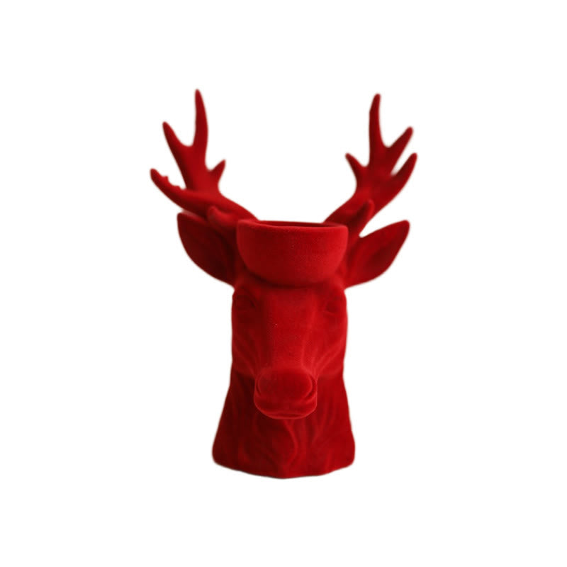 Flocking Deer Head Decorative Candlestick Oranment - image 8