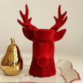 Flocking Deer Head Decorative Candlestick  Ornament - Red - image 0