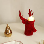 Flocking Deer Head Decorative Candlestick  Ornament - image 1