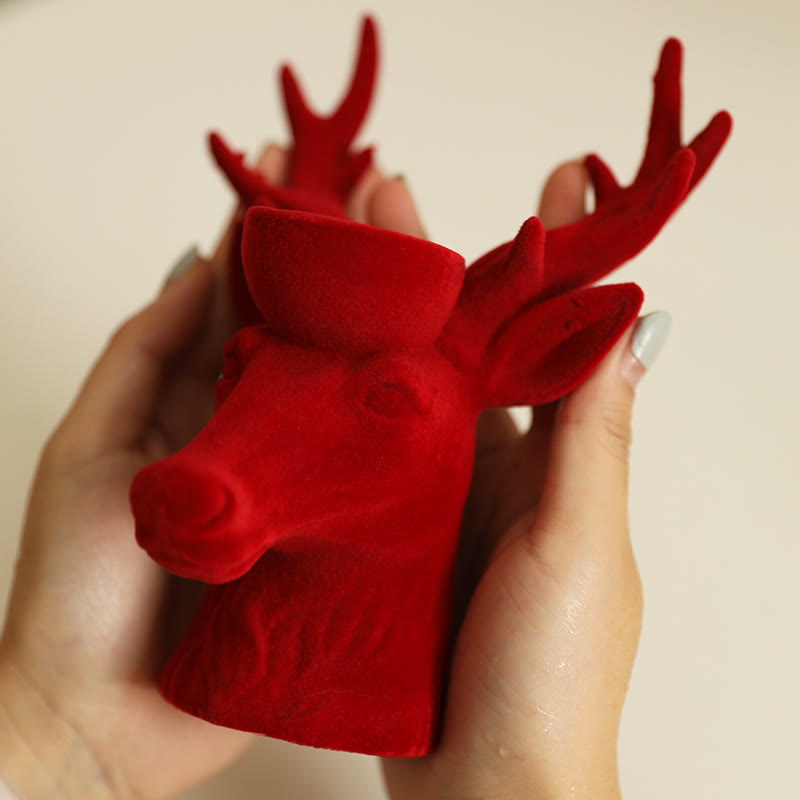 Flocking Deer Head Decorative Candlestick Oranment - image 4