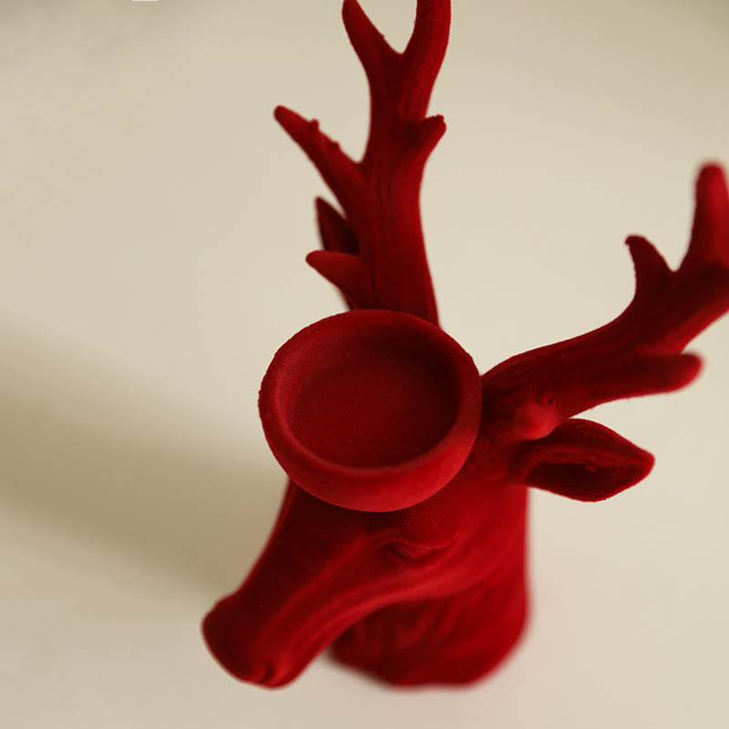 Flocking Deer Head Decorative Candlestick Oranment - image 6