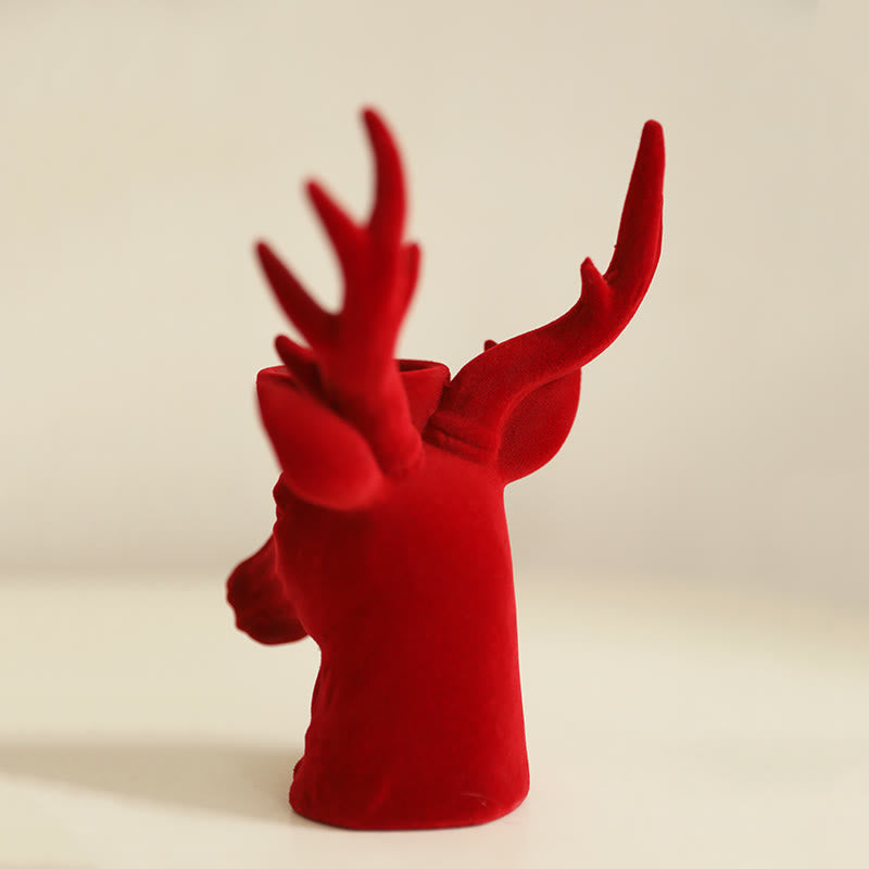 Flocking Deer Head Decorative Candlestick Oranment - image 5