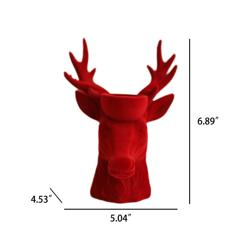 Flocking Deer Head Decorative Candlestick Oranment - image 9