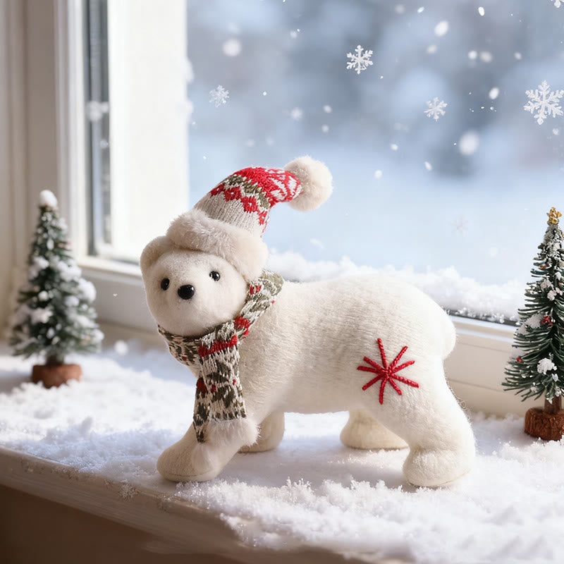 Christmas Polar Bear Decorative Ornaments - White - image 0